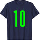 Green Sport Team Number #10 T-Shirt - T-Shirt | Navy
