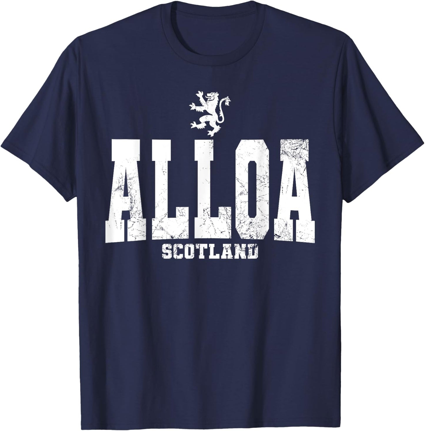 Alloa Scotland Scottish Flag Lion Rampant Caledonia T-Shirt - T-Shirt | Navy