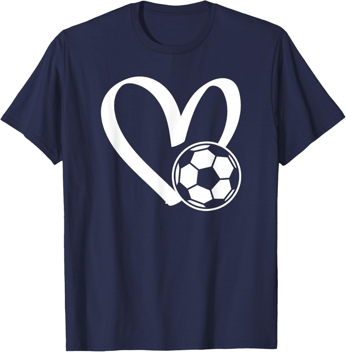 Soccer Ball Heart T-Shirt - T-Shirt | Navy