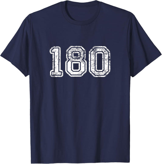 Darts 180 Funny Dart Player T-Shirt - T-Shirt | Navy