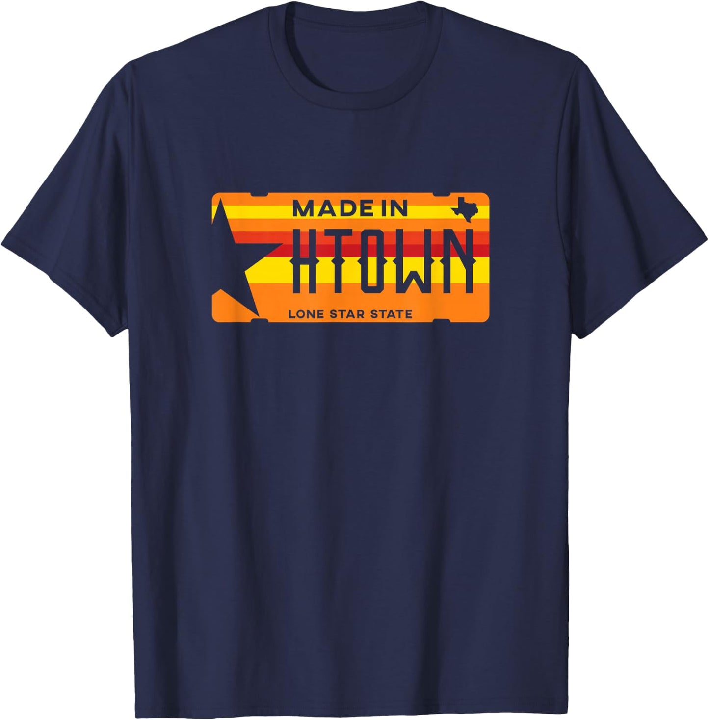 Made in H-Town Vintage Born in Houston Texas T-Shirt - T-Shirt | Navy