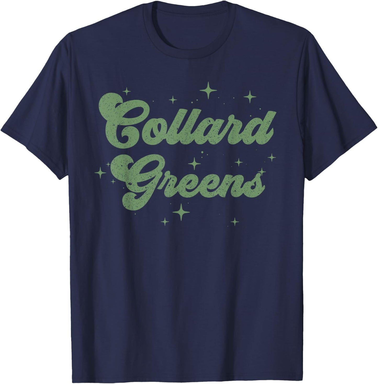 Collard Greens Retro Thanksgiving Food Nutrition Matching T-Shirt - T-Shirt | Navy