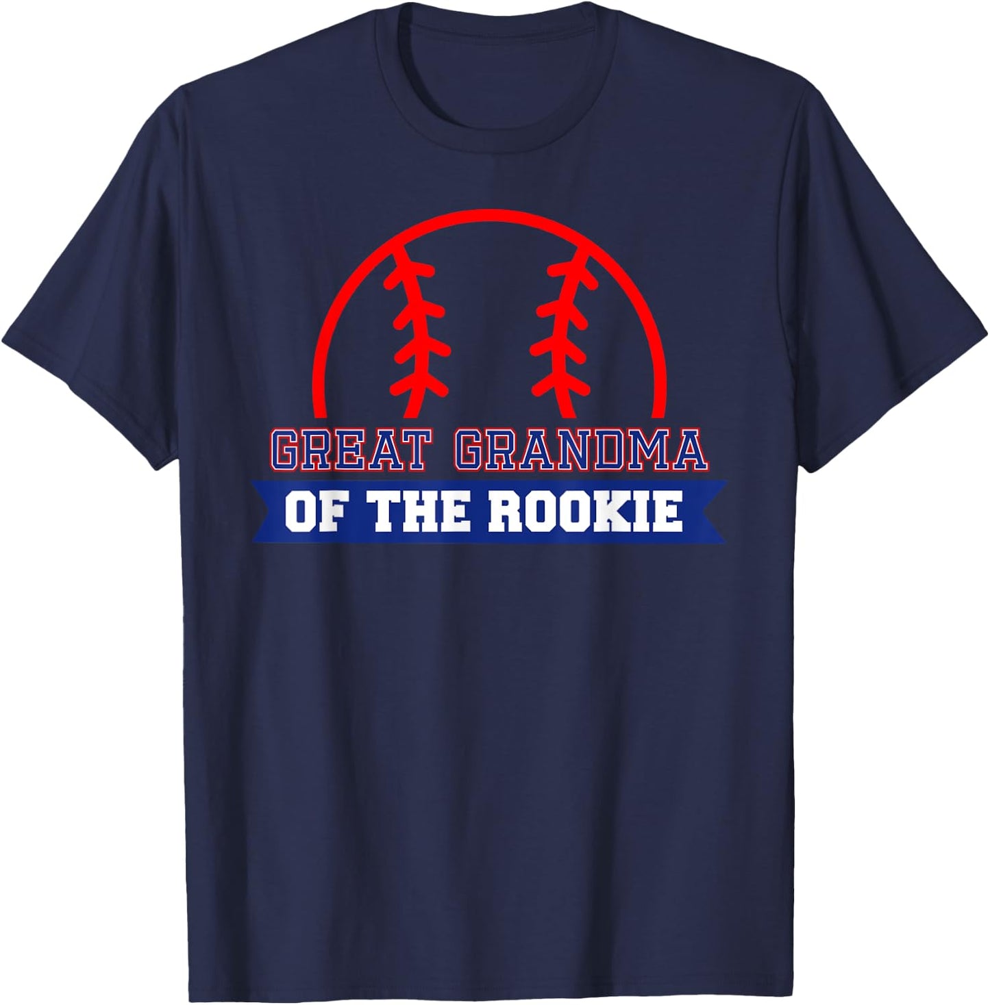 Great Grandma of Rookie 1st Birthday Baseball Theme Matching T-Shirt - T-Shirt | Navy