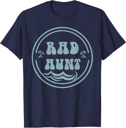 Rad Aunt Surf Matching Birthday The Big One 1st Birthday T-Shirt - T-Shirt | Navy