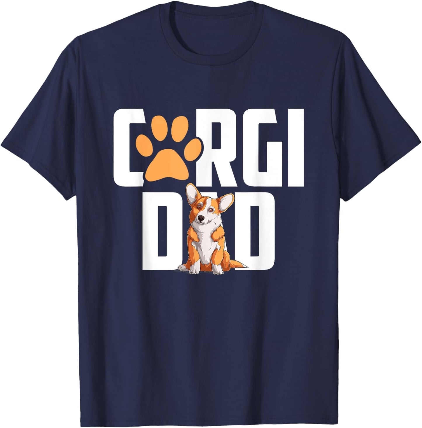 Pembroke Welsh Corgi - Corgi Dad T-Shirt - T-Shirt | Navy