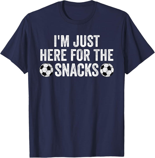 I'm Just Here For The Snacks Soccer Funny Food Lover T-Shirt - T-Shirt | Navy