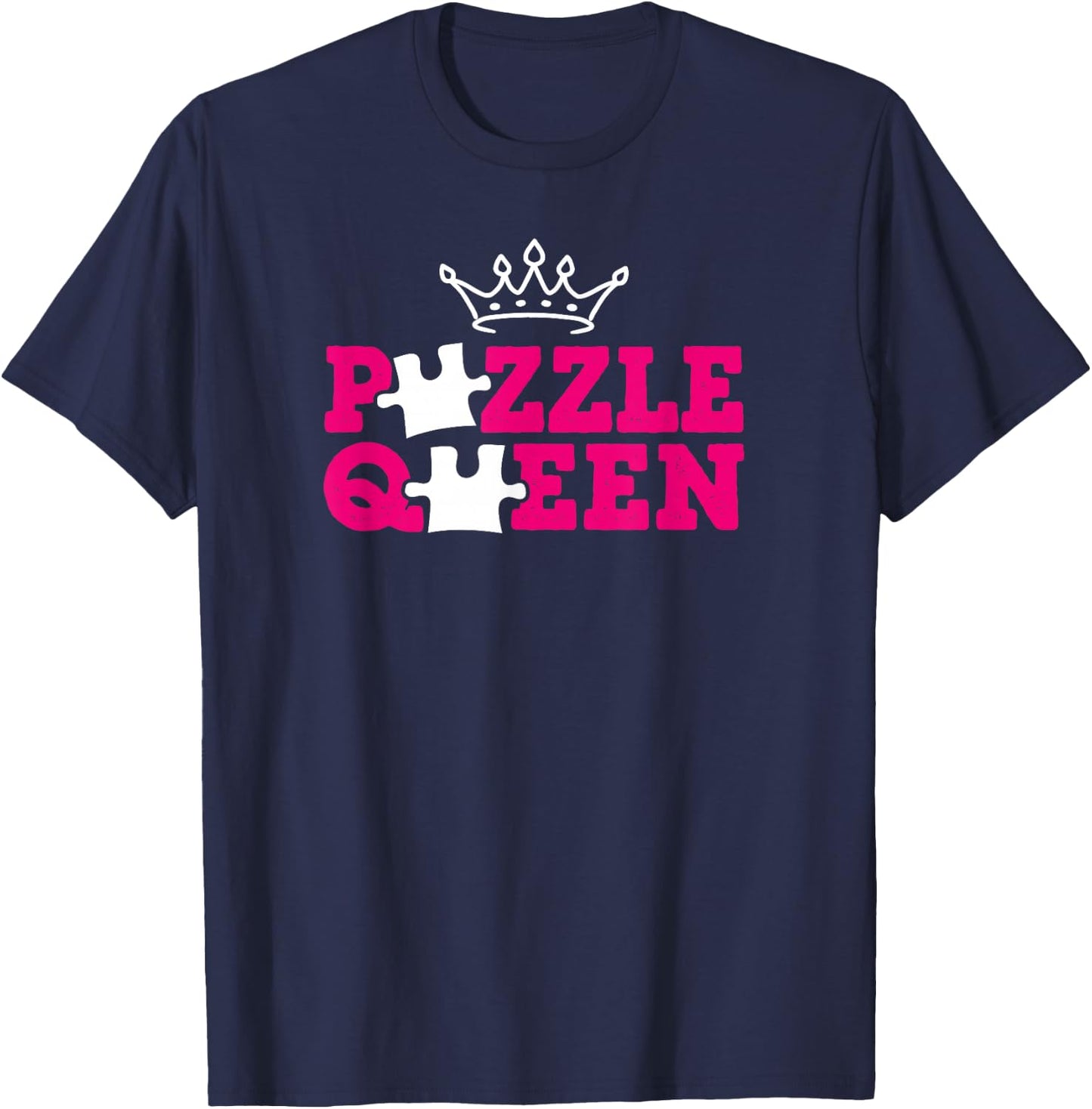 Funny Puzzle Queen Jigsaw Puzzle Lovers Dissectologist Women T-Shirt - T-Shirt | Navy