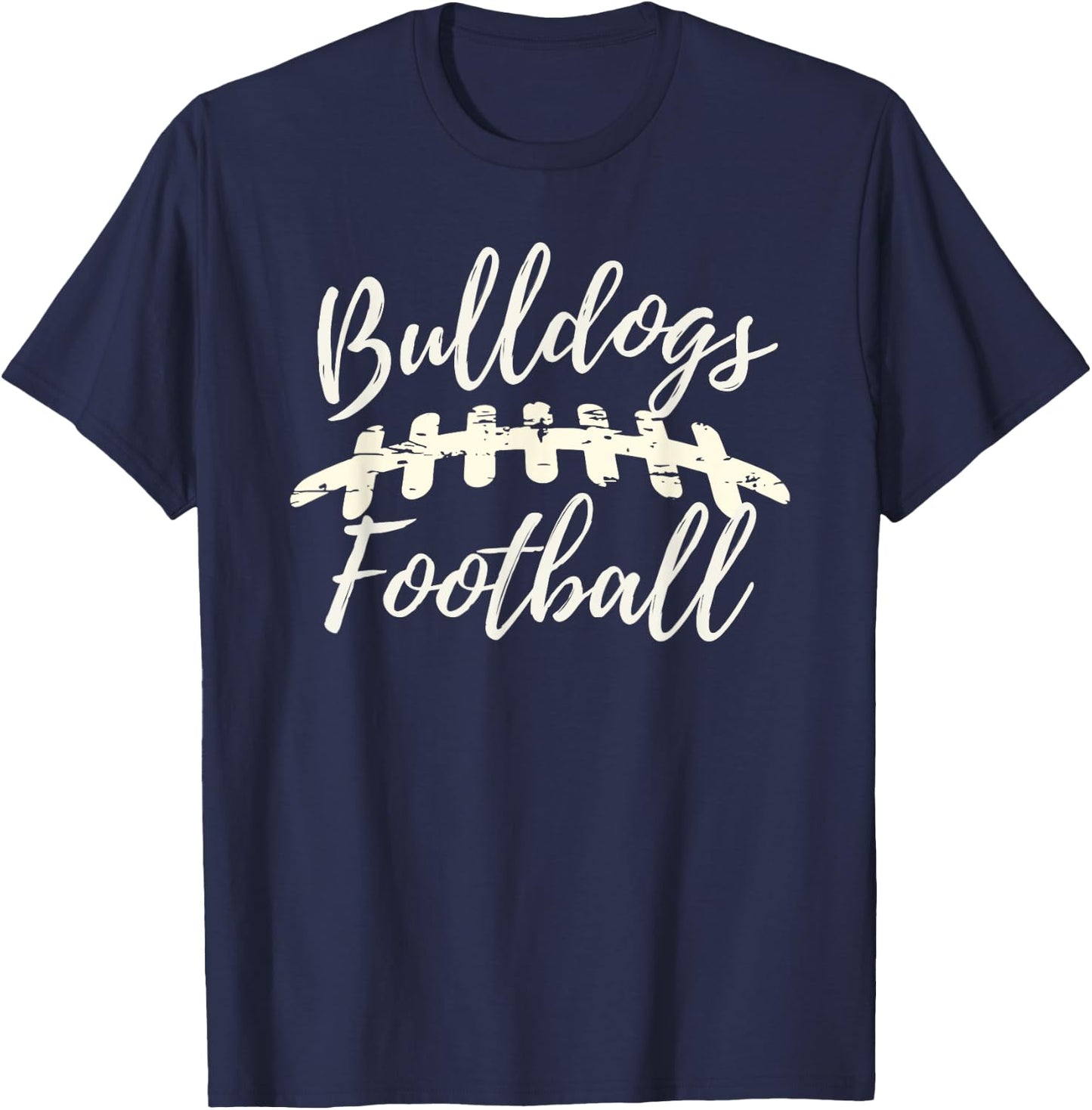 Bulldogs Football School Spirit Team Mascot Game Day Night T-Shirt - T-Shirt | Navy