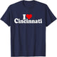 I Love Heart Cincinnati Ohio Cincy T-Shirt - T-Shirt | Navy