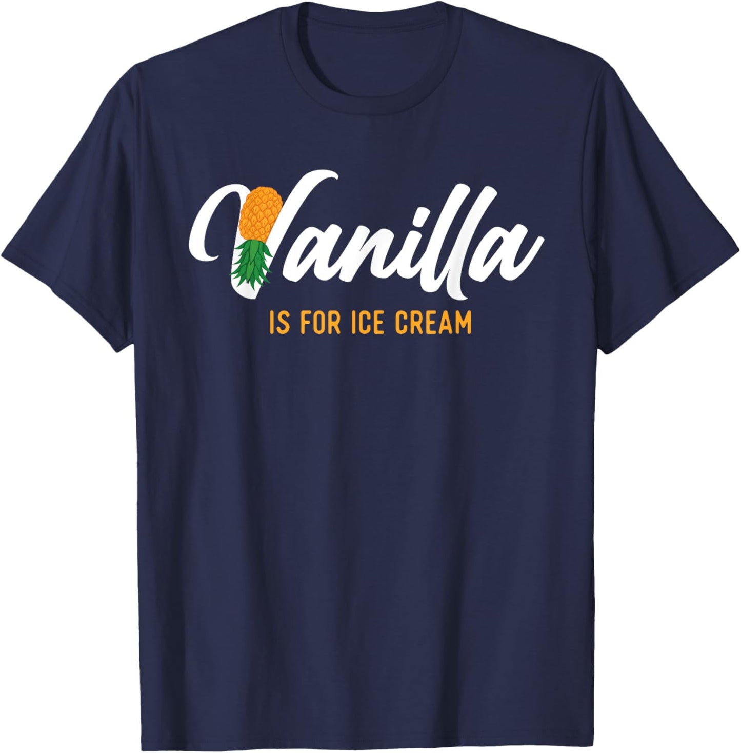 Vanilla is for Ice Cream - Upside Down Pineapple Swinger Small T-Shirt - T-Shirt | Navy