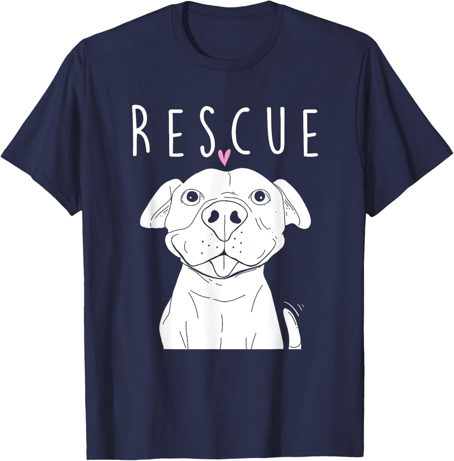 Rescue Pitbull Dog Trainer Breeder Pet Owner Canine Lover Women Kids T-Shirt - T-Shirt | Navy
