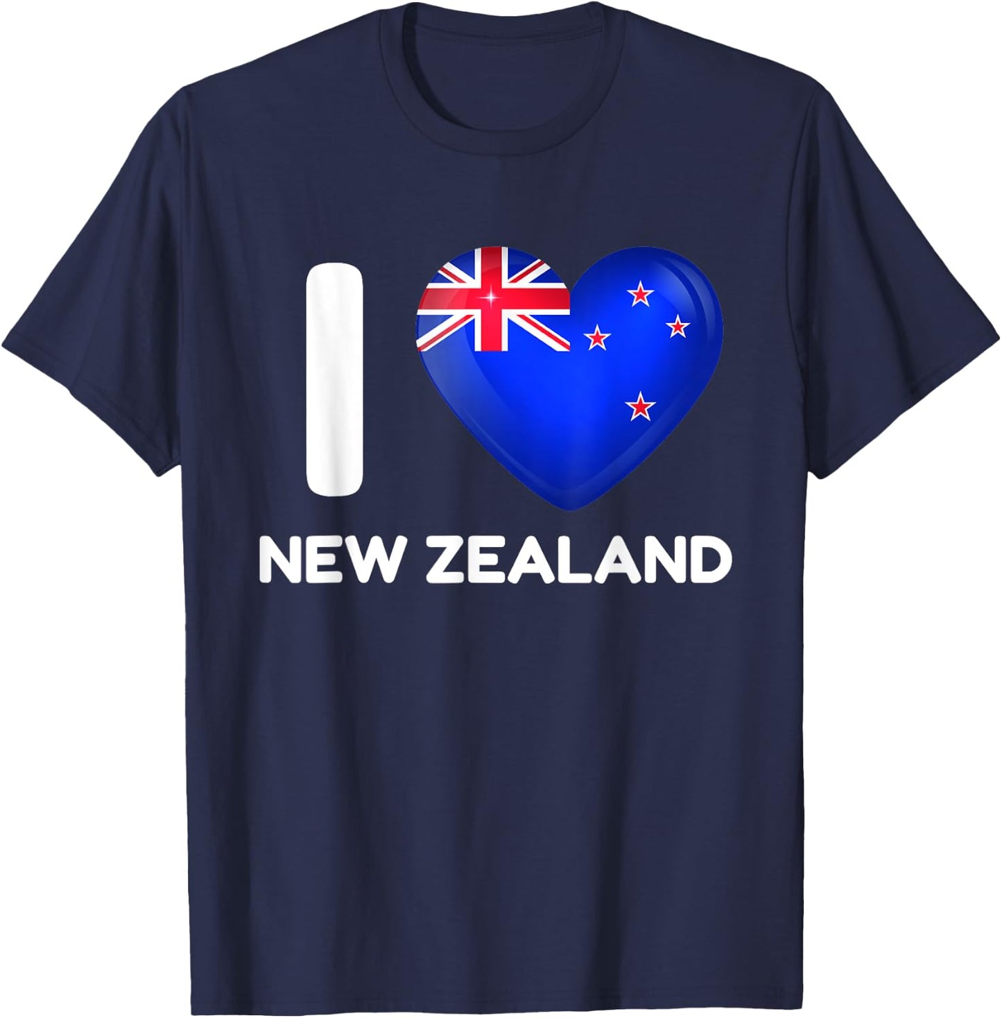 I Love New Zealand Heart New Zealand Family Travel T-Shirt - T-Shirt | Navy