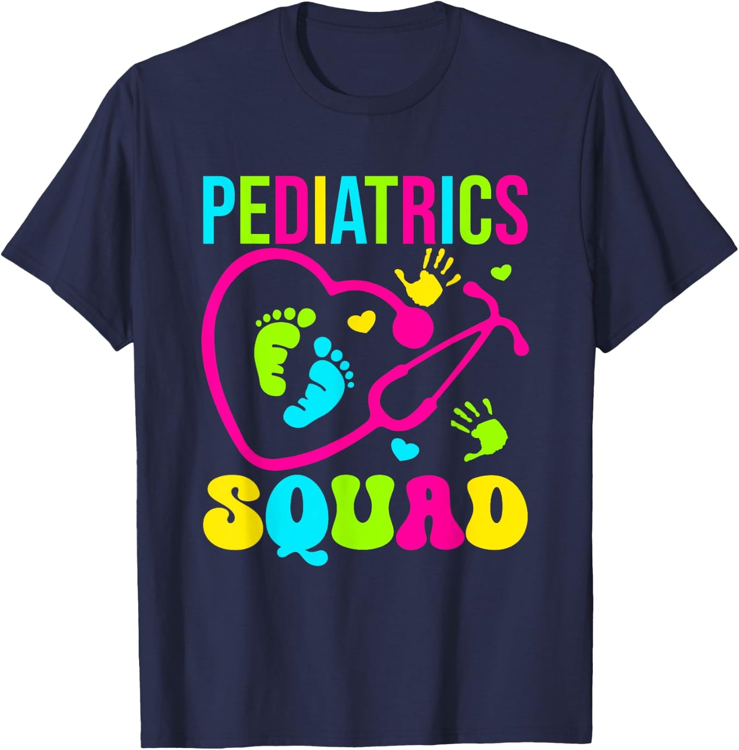 Pediatrics Squad Pediatric Pediatrician Nurse T-Shirt - T-Shirt | Navy