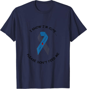 "I know I'm cute...please don't feed me" Type 1 diabetic T-Shirt - T-Shirt | Navy