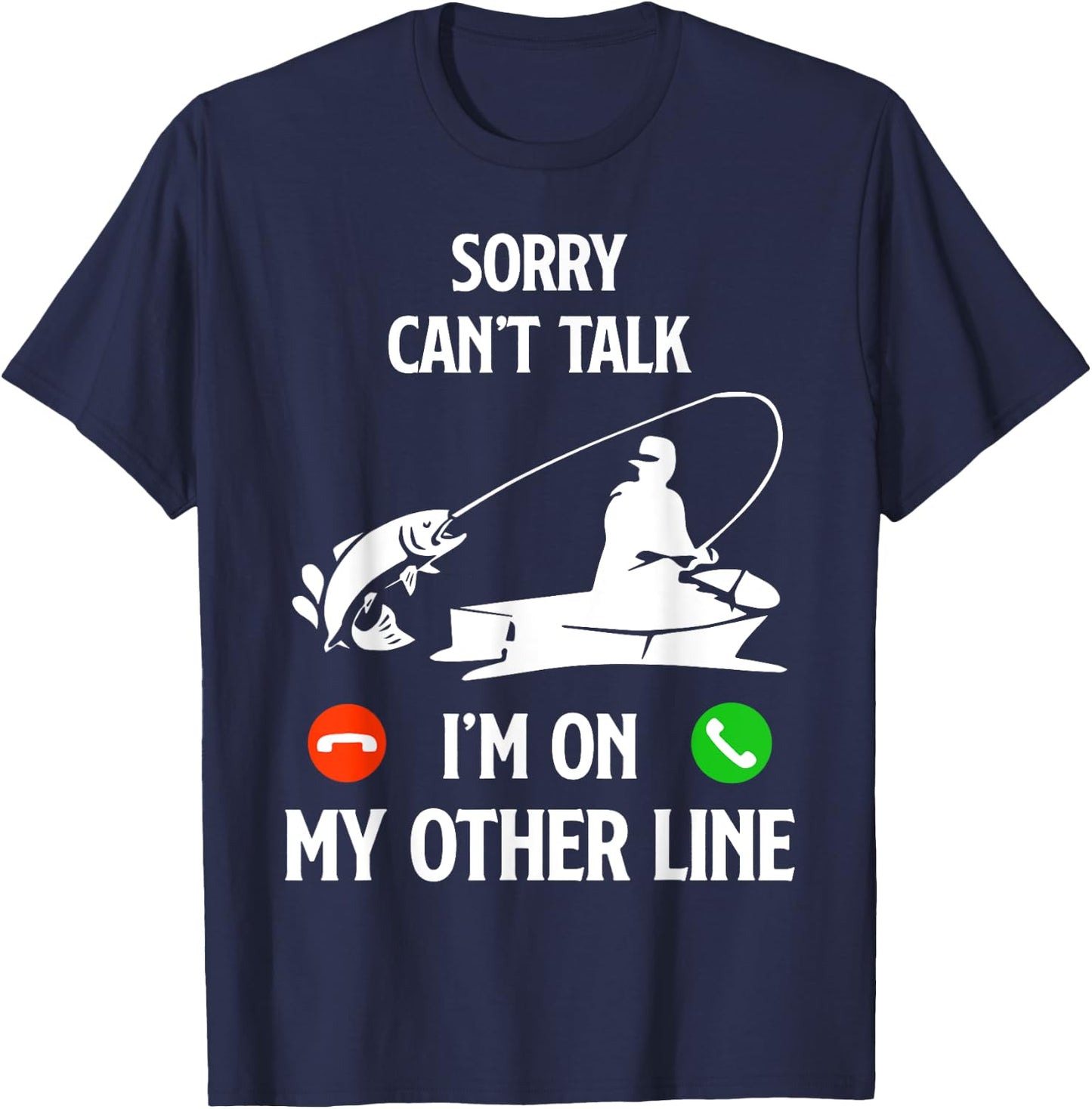 Fishing Dad Humor Saying Funny Fisherman Father's Day T-Shirt - T-Shirt | Navy