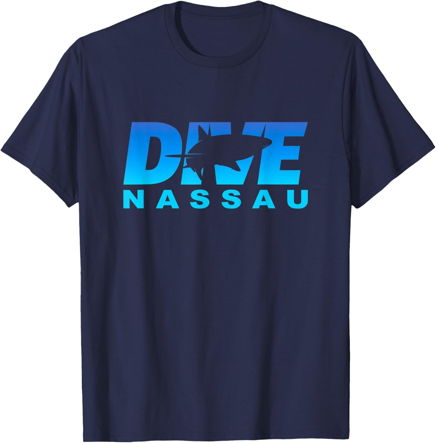 Dive Nassau with Shark, Scuba Diving at Nassau T-Shirt - T-Shirt | Navy
