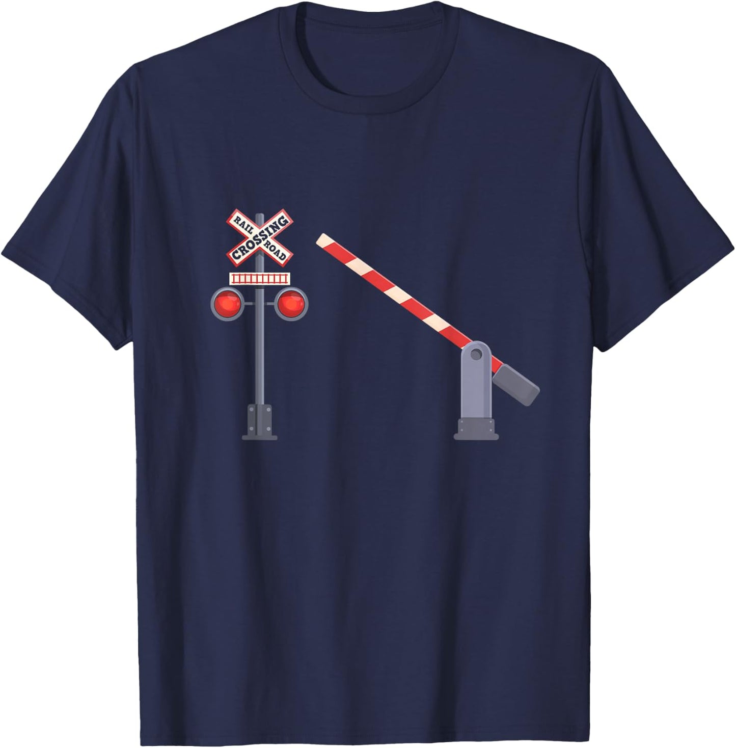 Railroad Crossing Barrier Sign Halloween Costume DIY T-Shirt - T-Shirt | Navy