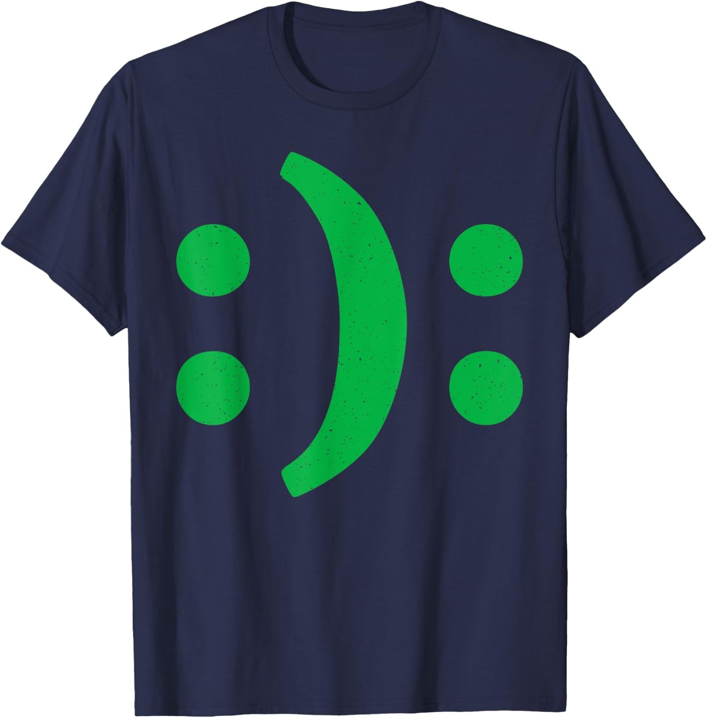 Minimal art Of Happy Sad Face For Bipolar Disorder Awareness T-Shirt - T-Shirt | Navy