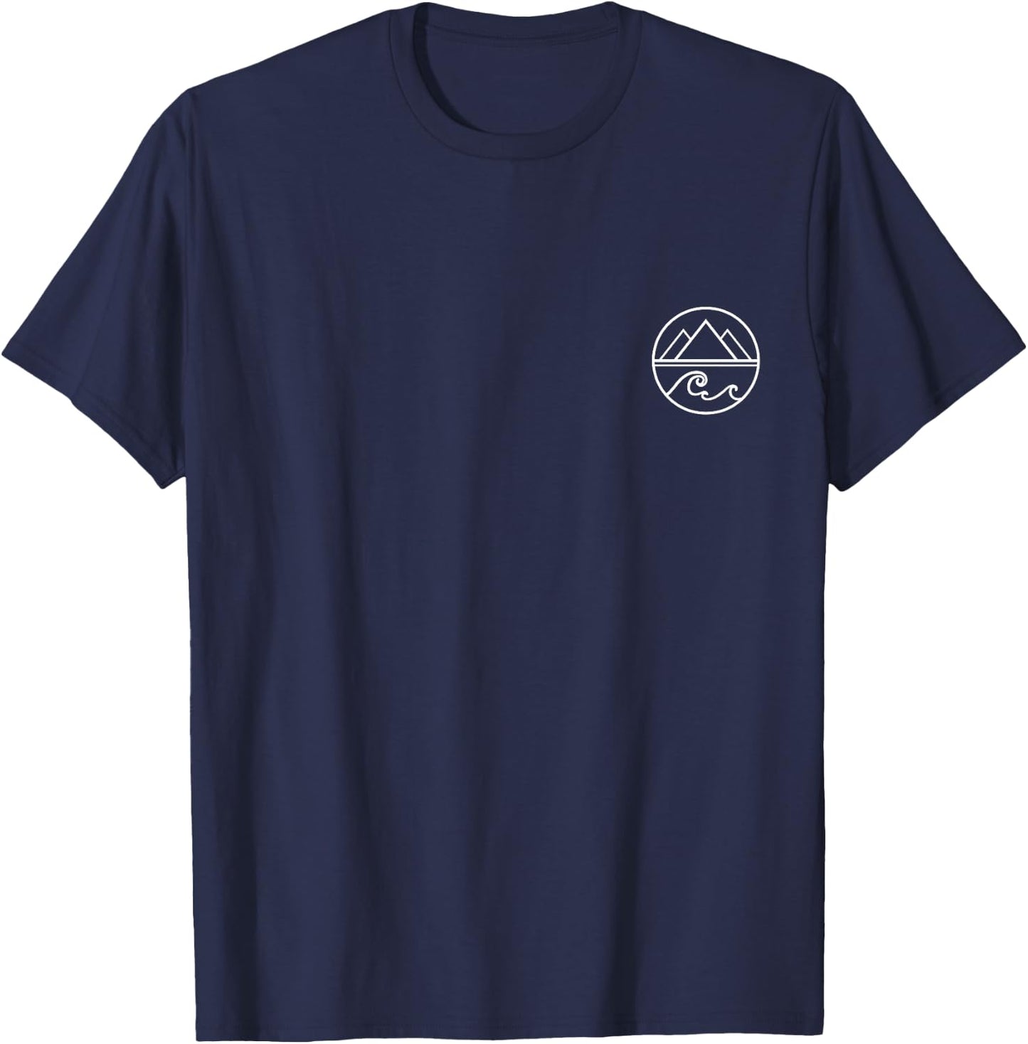 Mountains Waves Nature Outdoor Surf Hiking Hiker Surfer T-Shirt - T-Shirt | Navy