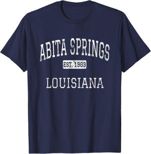 Abita Springs Louisiana LA Vintage T-Shirt - T-Shirt | Navy