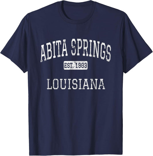 Abita Springs Louisiana LA Vintage T-Shirt - T-Shirt | Navy