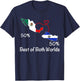 Half Salvadorian Half Mexican Flag Map Salvador Mexico T-Shirt - T-Shirt | Navy