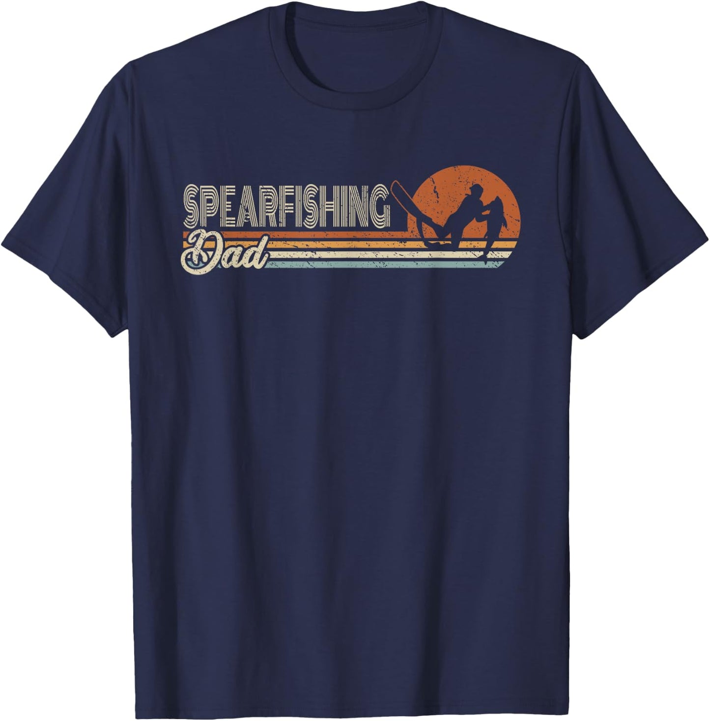 Spearfish Dad Men Father Speardiver Hogfish Spearfishing T-Shirt - T-Shirt | Navy