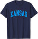 Kansas - Throwback Design - Classic T-Shirt - T-Shirt | Navy