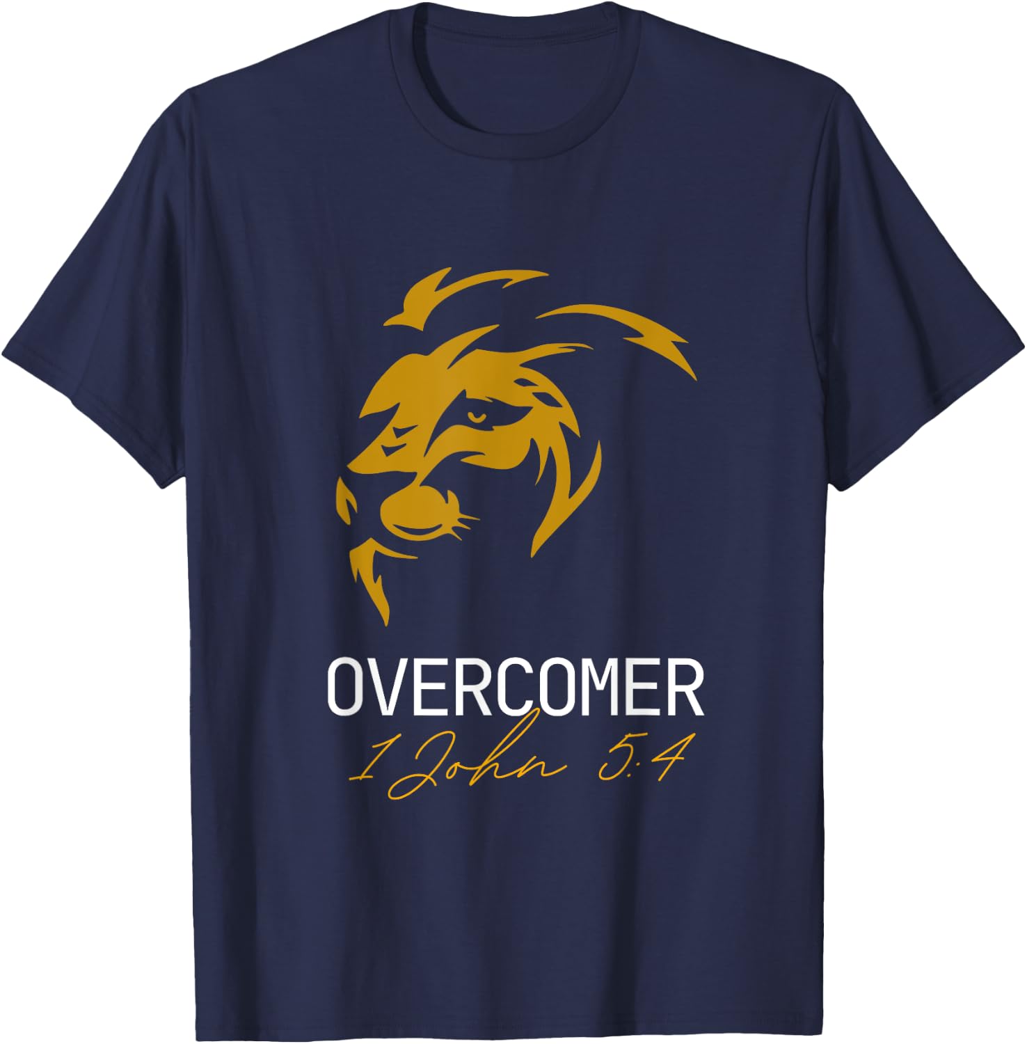 Christian Faith Overcomer Motivational T-Shirt - T-Shirt | Navy