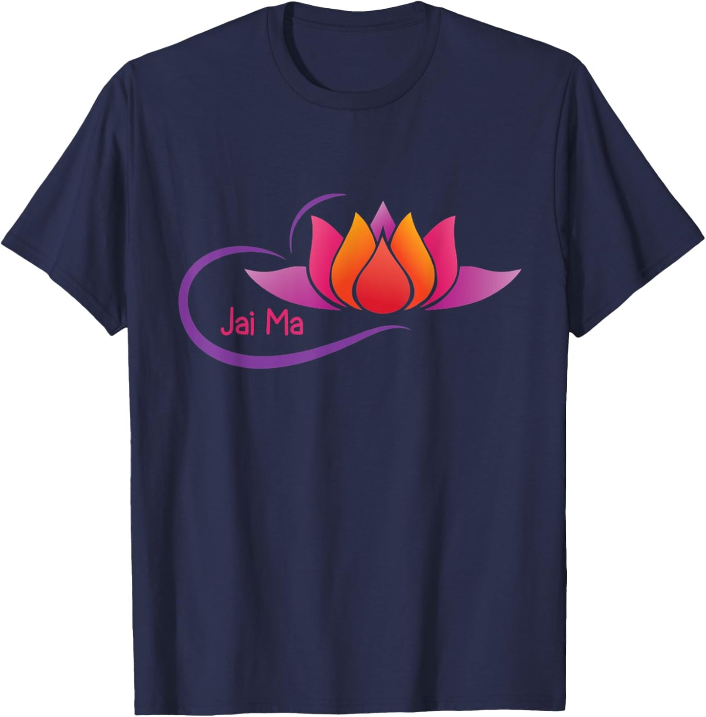 Jai Ma Sanskrit Mantra Meditation Yoga T-Shirt - T-Shirt | Navy