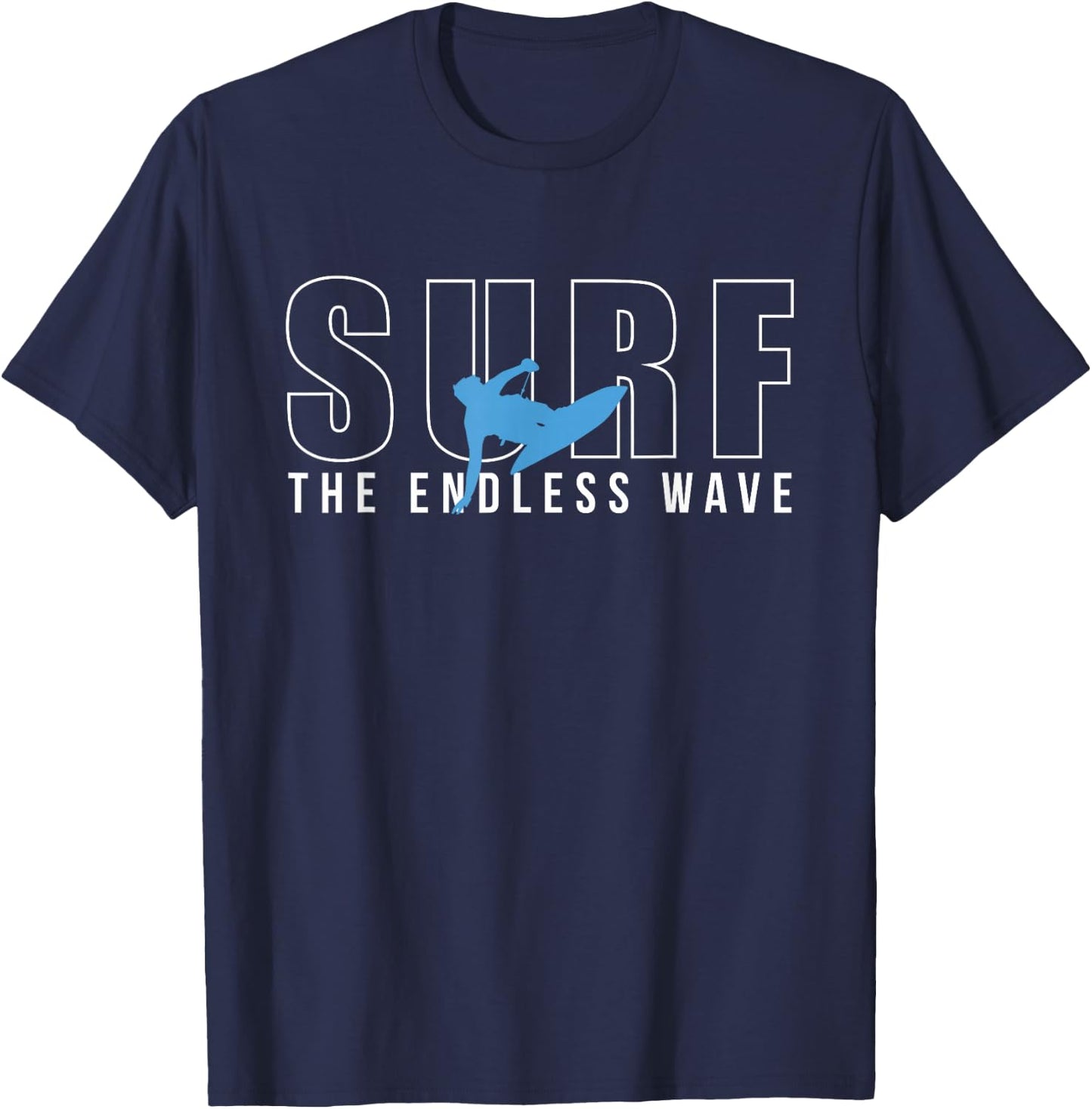 Surf The Endless Wave Wakeboard Wakeboarding Board Wakesurf T-Shirt - T-Shirt | Navy