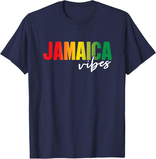 Retro Jamaica Vibes Jamaican Girls Vacation Souvenir T-Shirt - T-Shirt | Navy