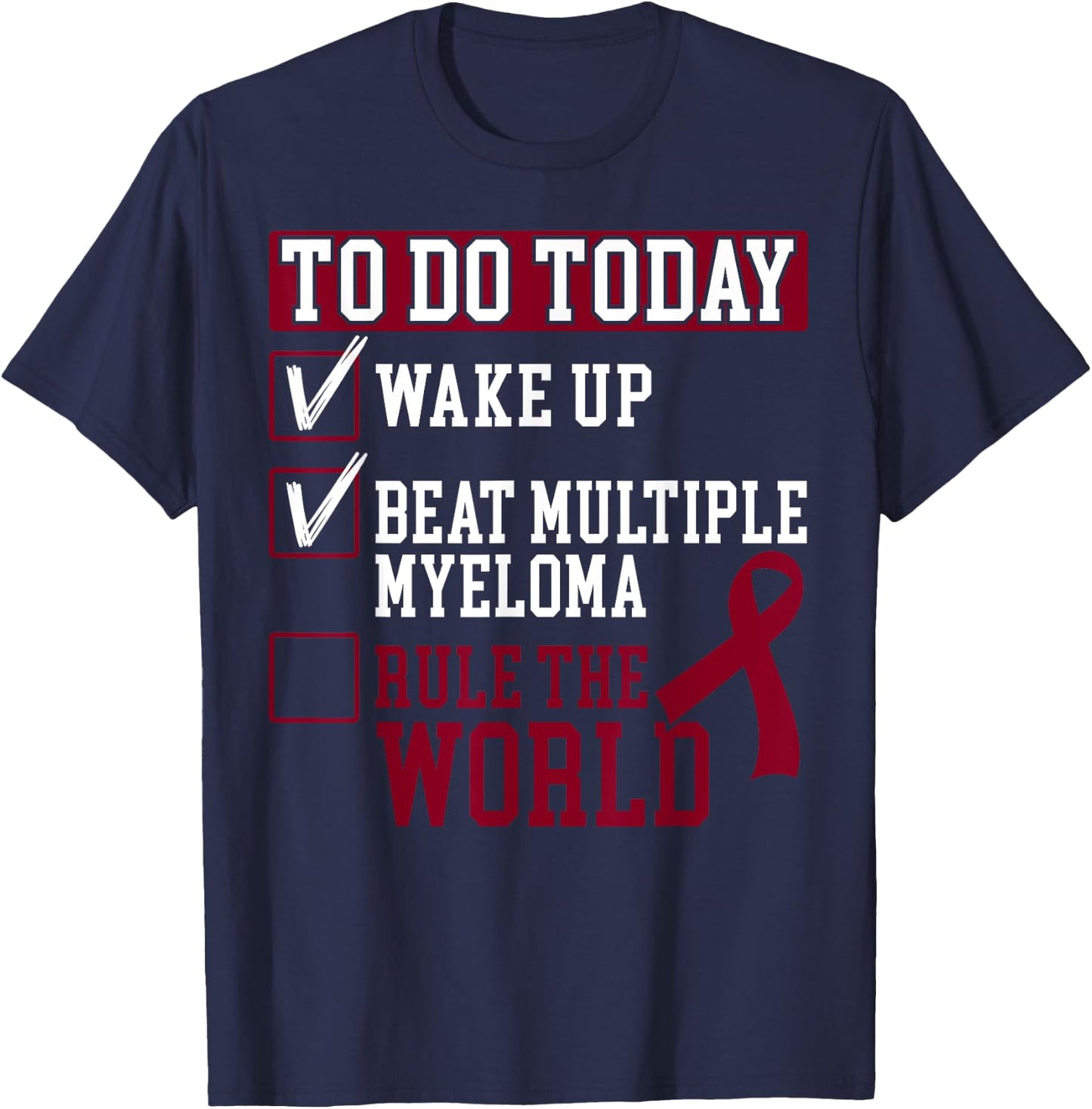 Multiple Myeloma Warrior Myeloma Cancer Awareness T-Shirt - T-Shirt | Navy