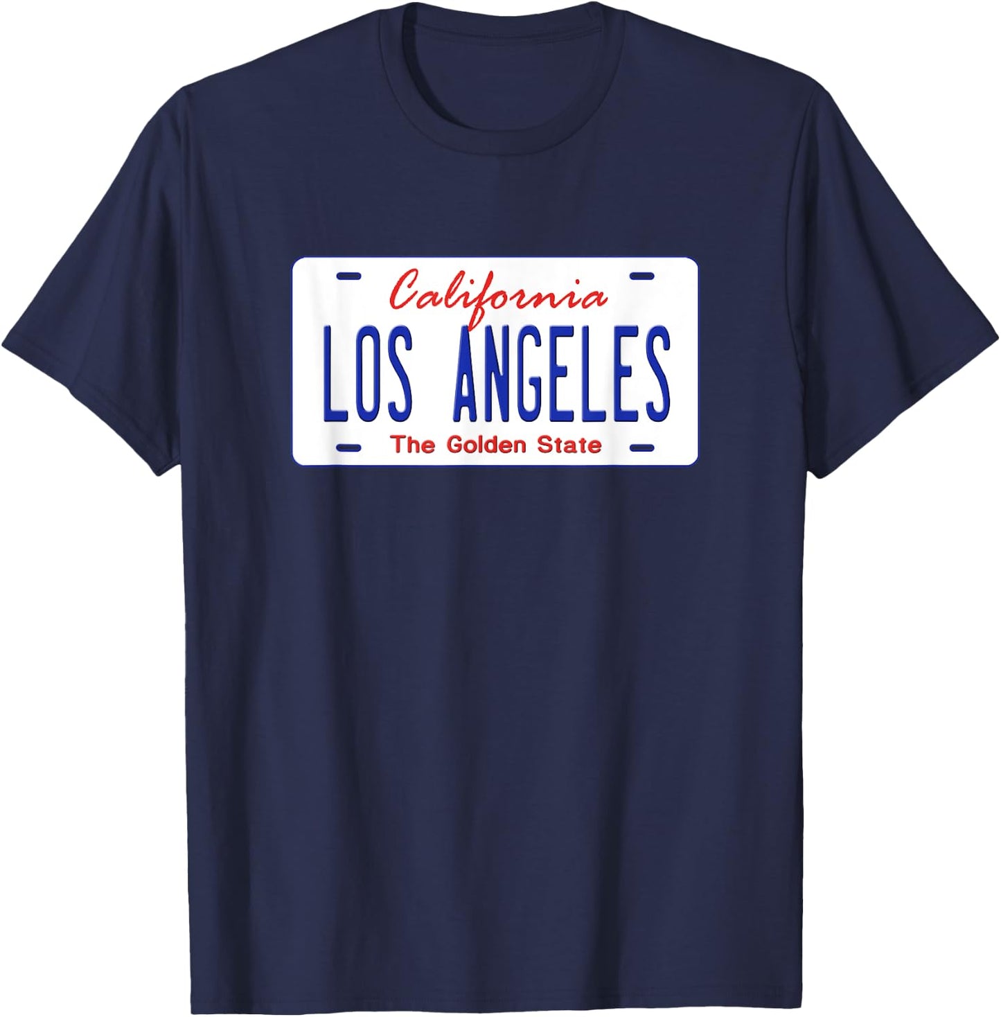 Los Angeles California License Plate T-Shirt - T-Shirt | Navy