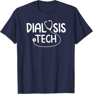 Funny Dialysis Tech Design Women Doctor RN Nurses T-Shirt - T-Shirt | Navy