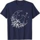 Crescent Moon Cat Star Mystical Celestial Women Girls Kids T-Shirt - T-Shirt | Navy