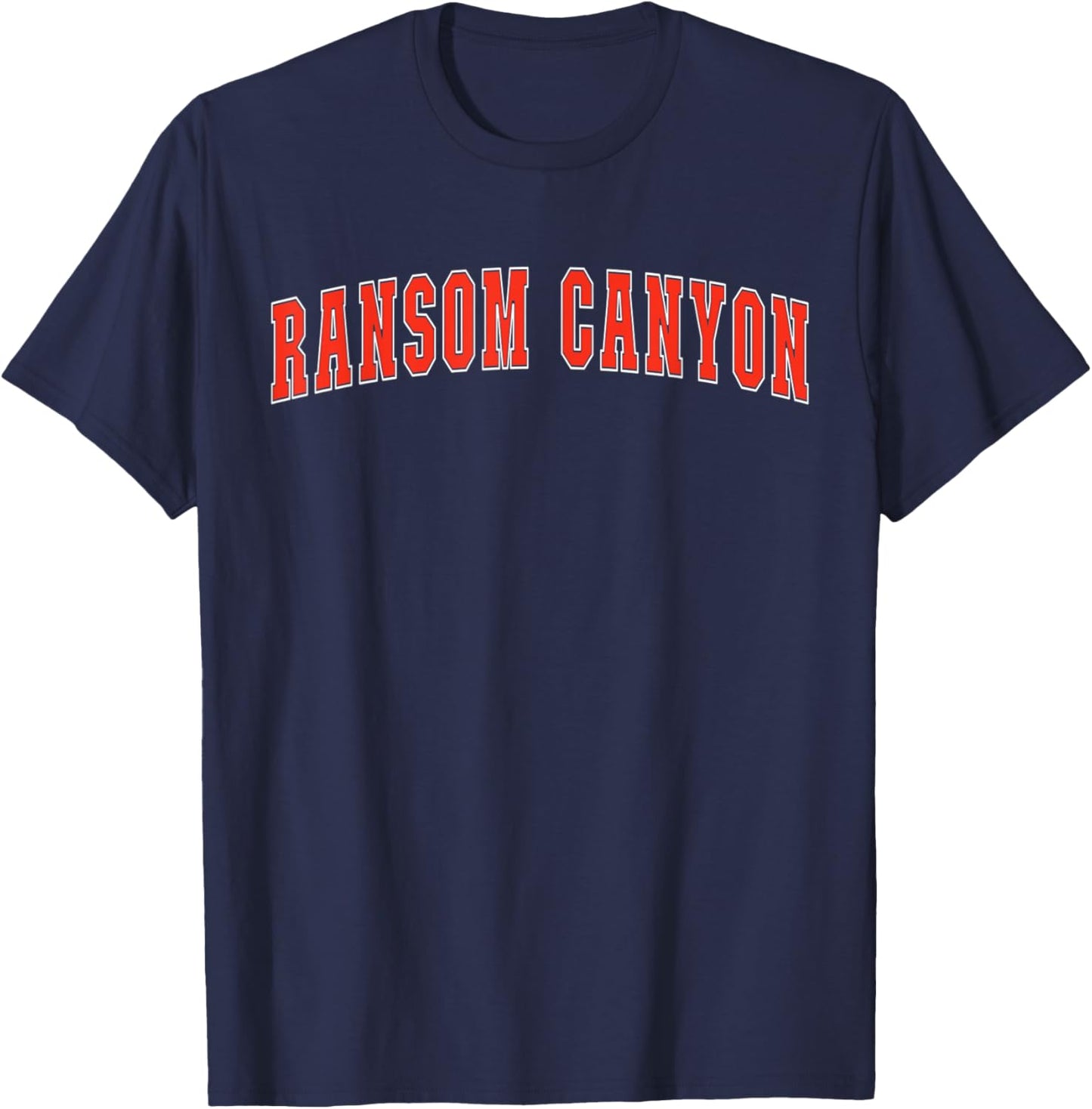 Ransom Canyon Texas TX College Style Red Text Ransom Canyon T-Shirt - T-Shirt | Navy