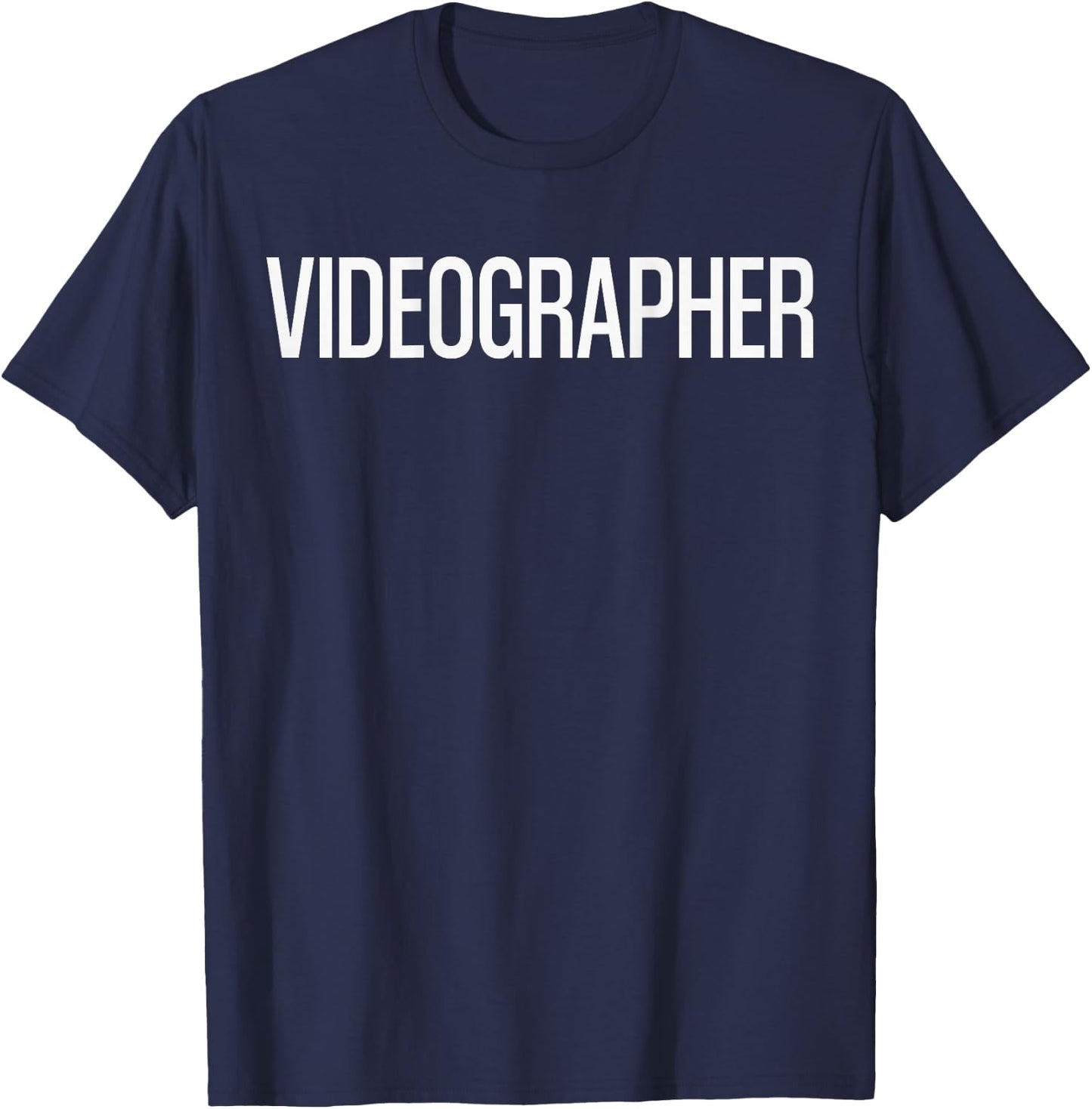 Bold Videographer Text PRINT ON BACK | Film Crew T-Shirt - T-Shirt | Navy