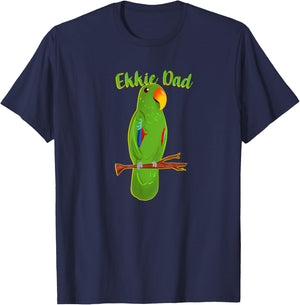 Ekkie Dad Eclectus Parrot Adorable Bird Cute Drawing T-Shirt - T-Shirt | Navy