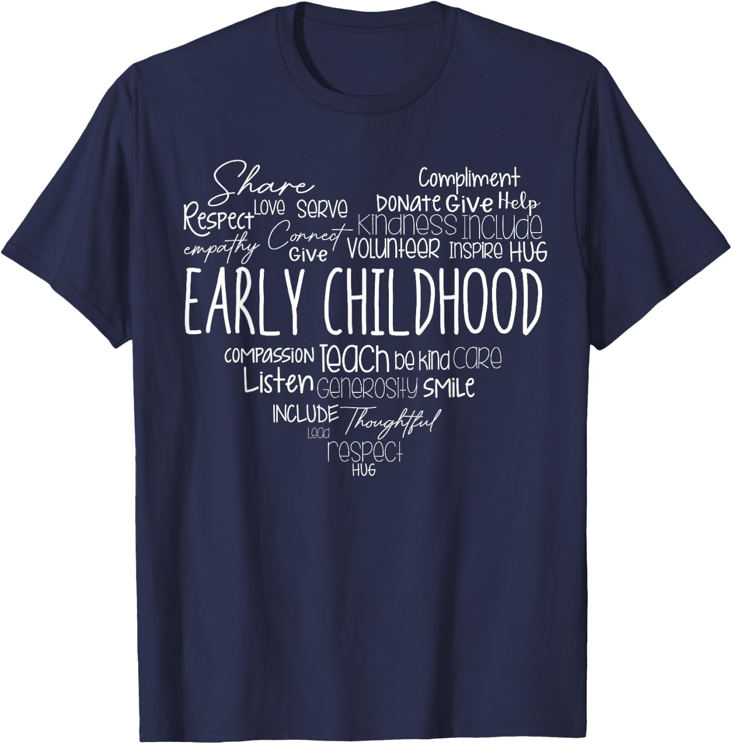Teacher Early Childhood Educator Preschool Head Start Crew T-Shirt - T-Shirt | Navy
