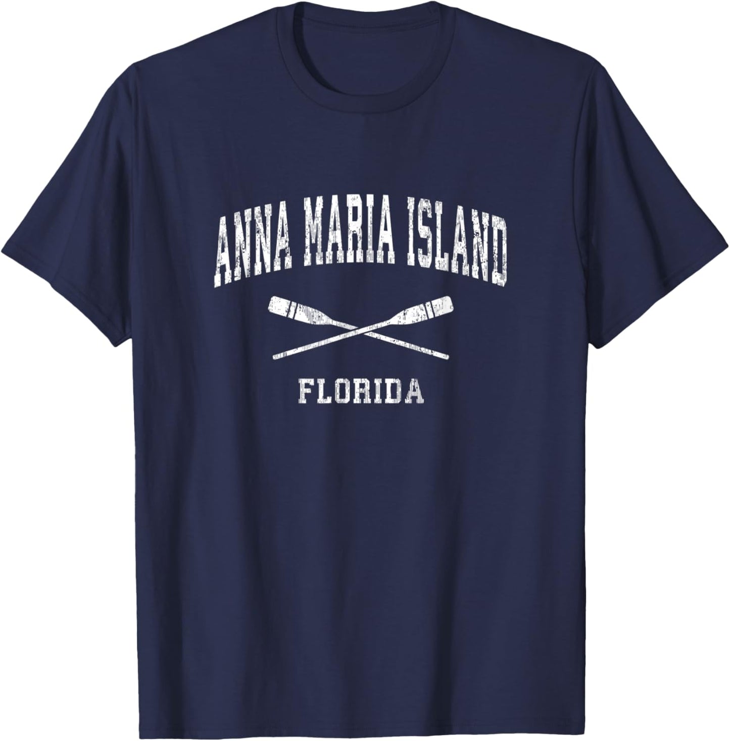 Anna Maria Island Florida Vintage Nautical Paddles Sports Oa T-Shirt - T-Shirt | Navy