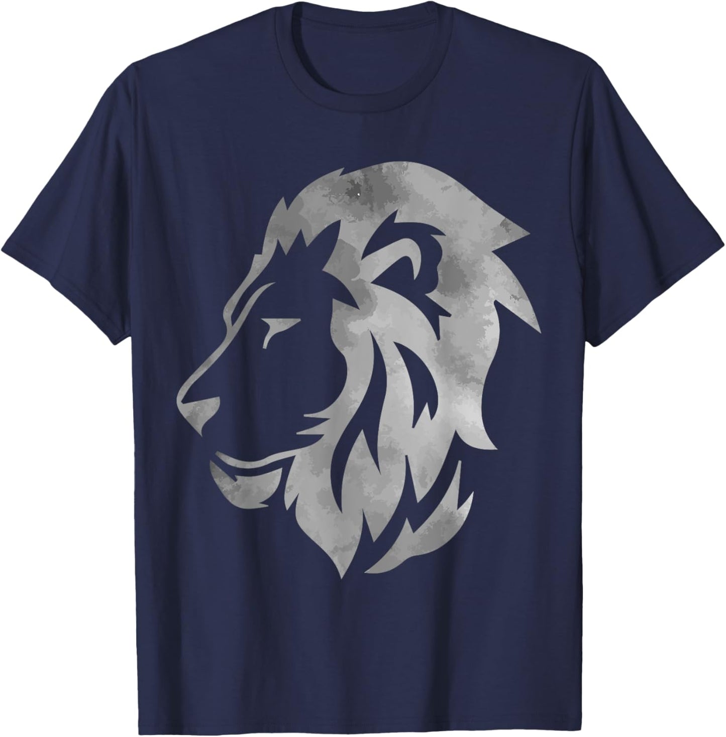 Lion Art Funny Felidae Large Cat Lover Outfit Men Women Kids T-Shirt - T-Shirt | Navy