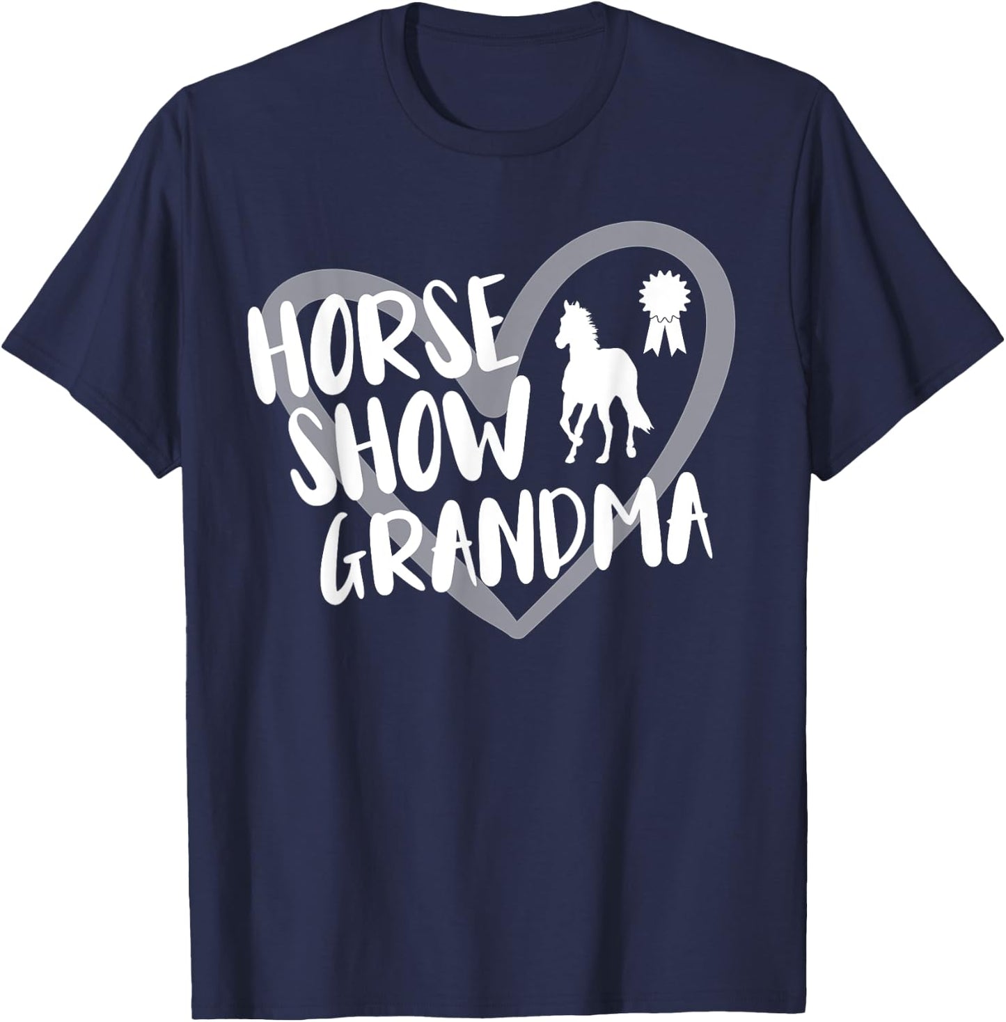 Funny Horse Show Grandma Heart T-Shirt - T-Shirt | Navy