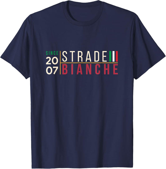 Strade Bianche Florence Italy Since 2007 Cycling T-Shirt - T-Shirt | Navy