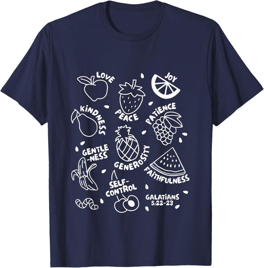 Fruit of the Spirit Christian Biblical Toddler Child Of God T-Shirt - T-Shirt | Navy