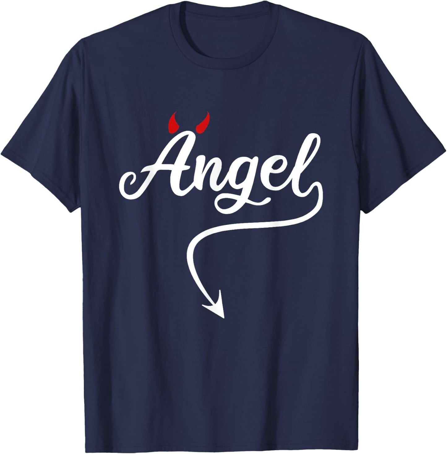 Devil Angel Costume Angel vs Devil Angel and Devil Halloween T-Shirt - T-Shirt | Navy