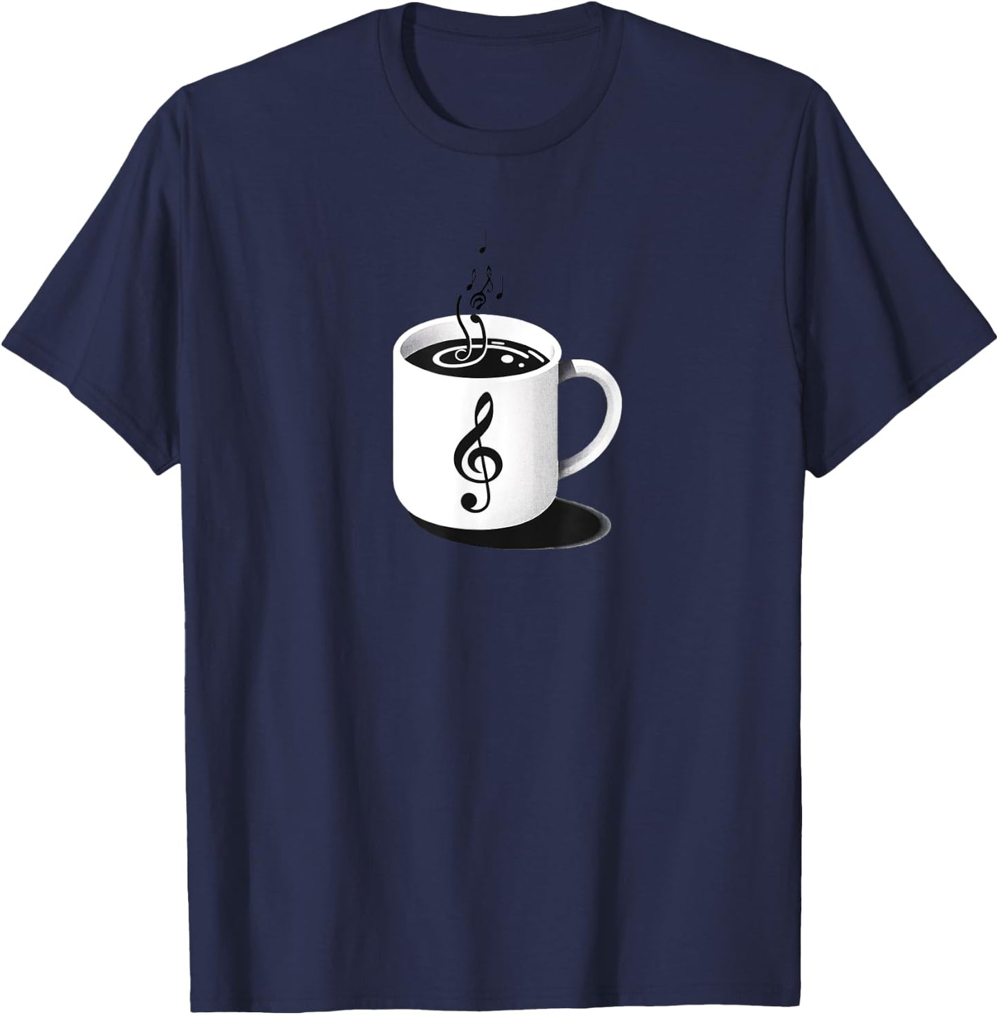 Minimalist Musical Coffee Music Teacher Brew Clef Note T-Shirt - T-Shirt | Navy