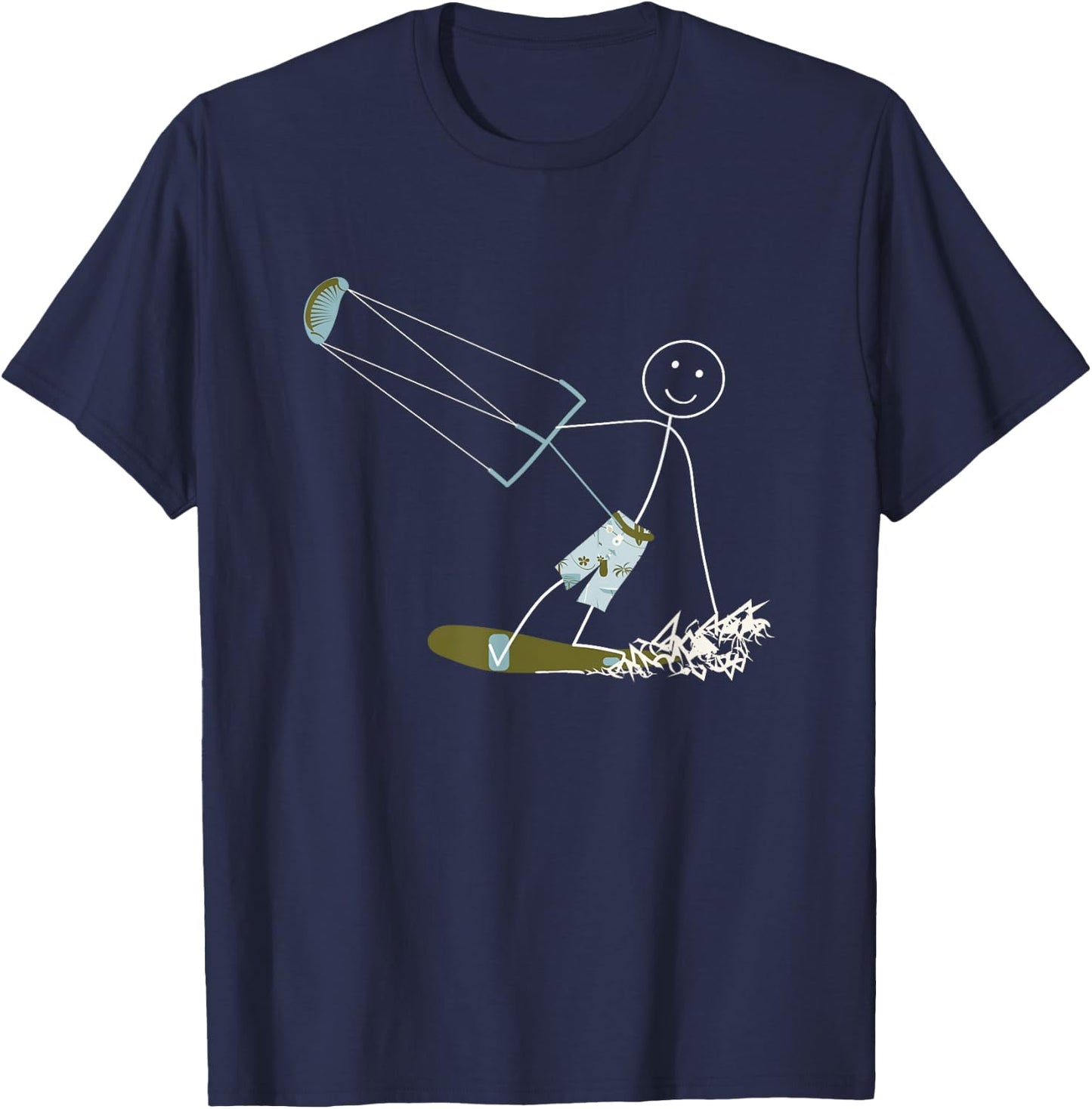 Funny Kiteboarding Design Boys Kitesurfing T-Shirt - T-Shirt | Navy