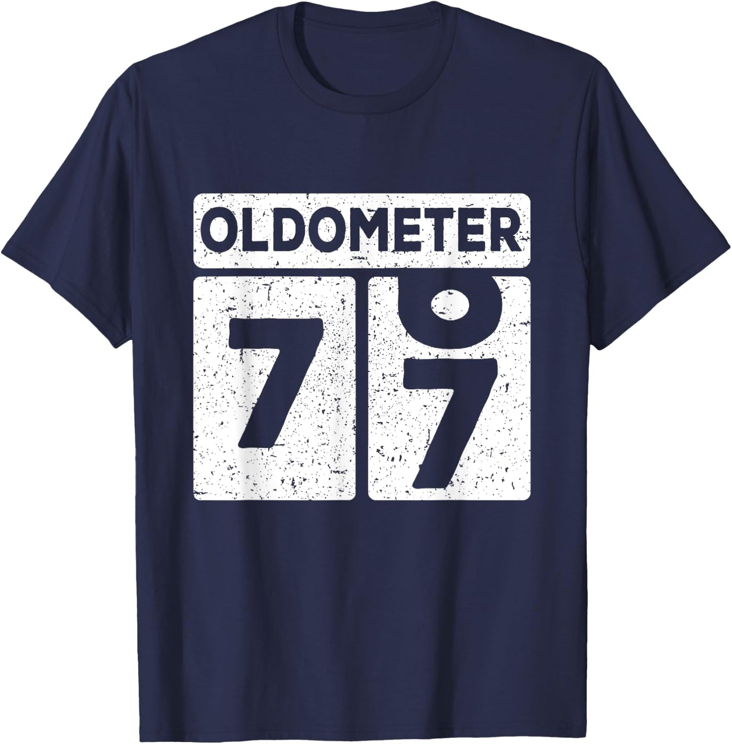 Oldometer 76-77 | 77th Birthday Funny Gift T-Shirt - T-Shirt | Navy