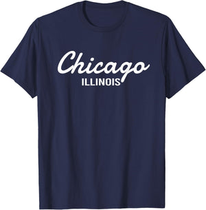 Chicago - Illinois - Throwback Design - Classic T-Shirt - T-Shirt | Navy